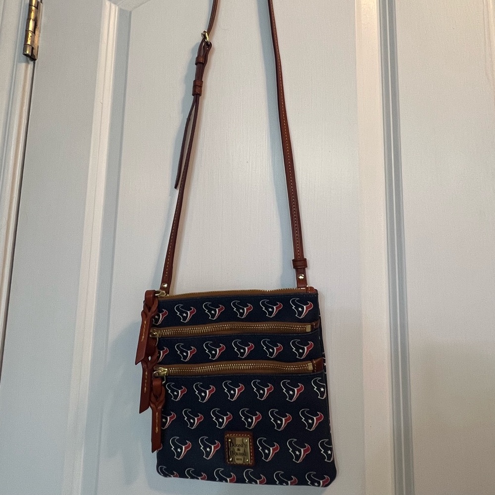 Dooney & Bourke Navy and Brown Crossbody Bag - Houston Texans